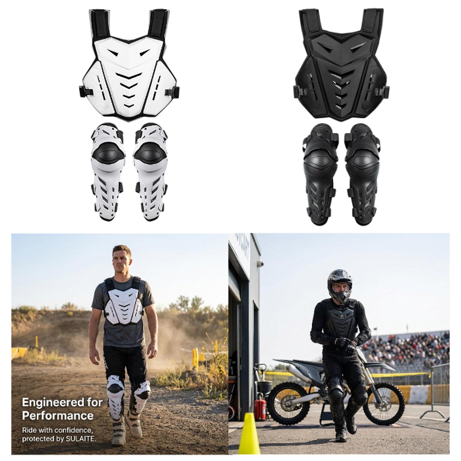 Motorcycle Gear Mens - Ergonomic Chest Protector Knee Pads Motorcycle