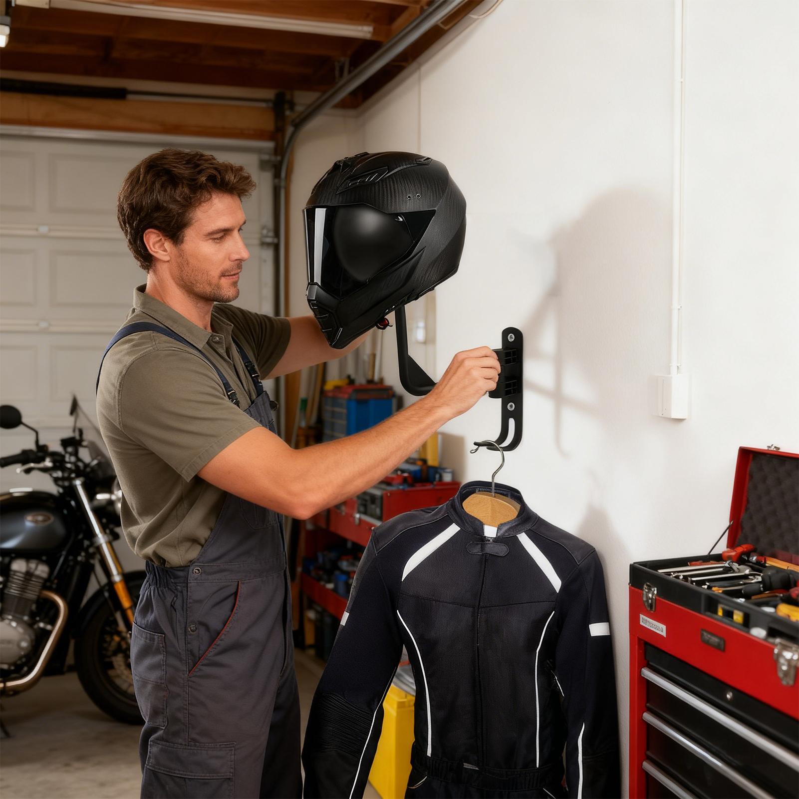 Motorcycle Helmet Rack Wall Mo - đánh giá và giá Motorcycle Gear Organizer