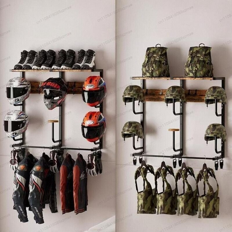 Wall-mounted helmet rack, mult - đánh giá và giá Motorcycle Gear Hanger