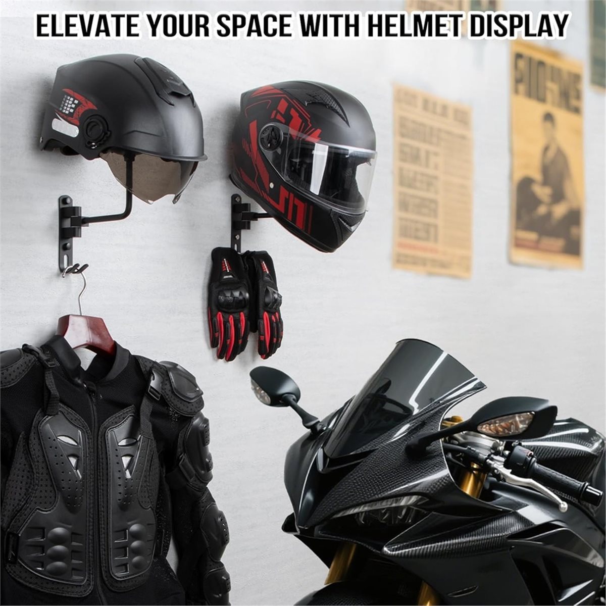 2026 Trend Helmet Holder Wall  - đánh giá và giá Motorcycle Gear Hanger