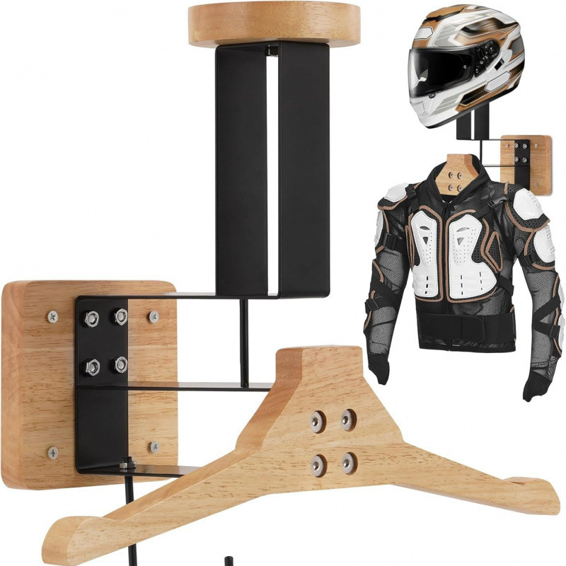 Wooden Motorcycle Helmet And C - đánh giá và giá Motorcycle Gear Hanger