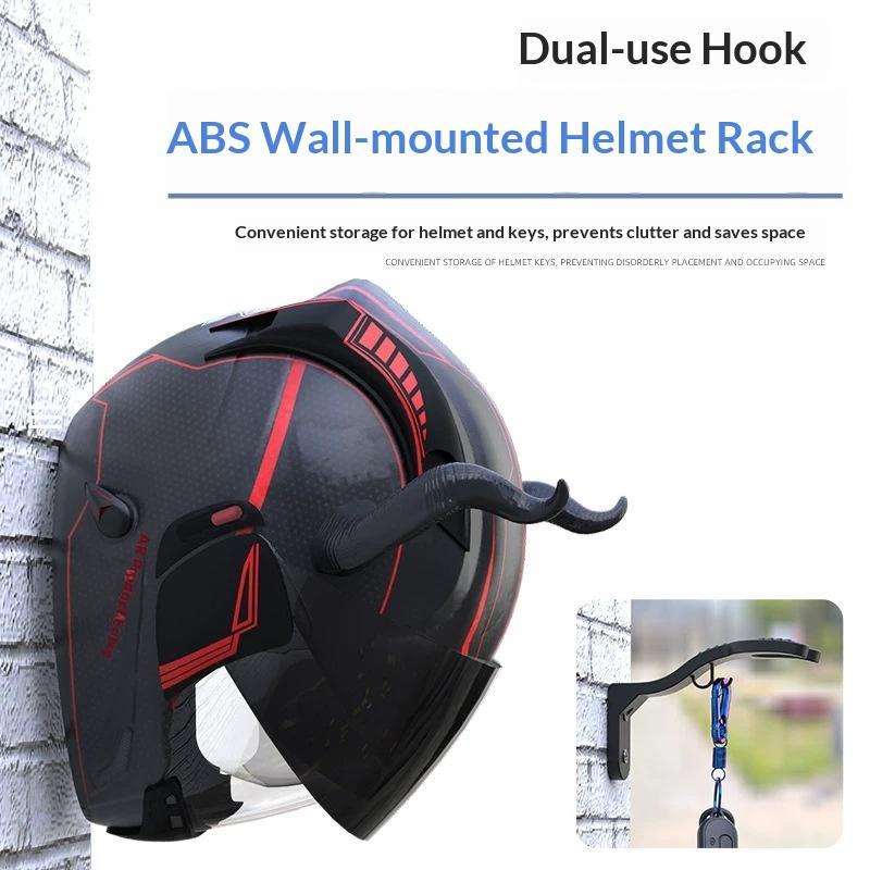 ABS Helmet Wall Mount Rack Wit - đánh giá và giá Motorcycle Gear Hanger